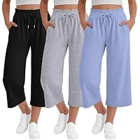 3-Pack Girls’ Capris Teen Wide Leg Capri Pants only .24